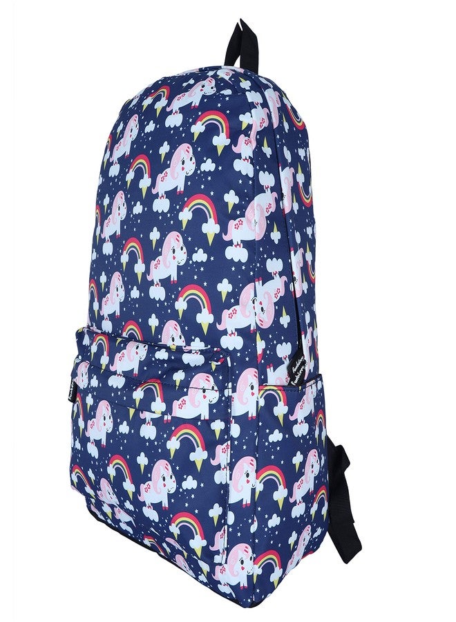 Funberry® Rainbow Cloud Pony Lightweight Travel and Waterproof Polyester School Backpack with Multiple pockets and Organizers Kids Bags For School Boys Girls Backpack Blue 20L Litre Age 7 to 12 - Image 1